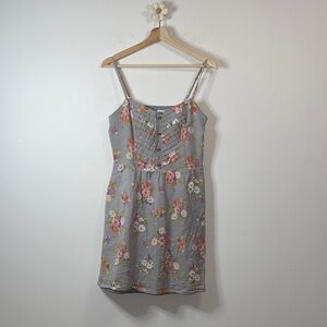 LC Lauren Conrad Gray Floral Mini Dress